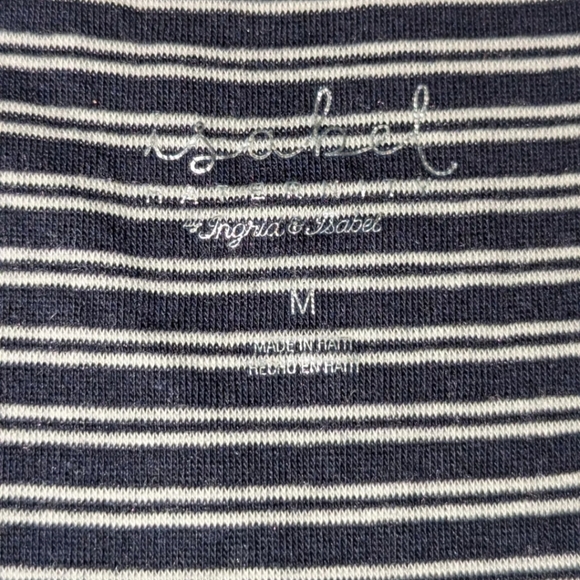 Isabel Maternity Round Neck Tank Top Blue Striped NWT 25.25" Length Medium - Picture 4 of 6